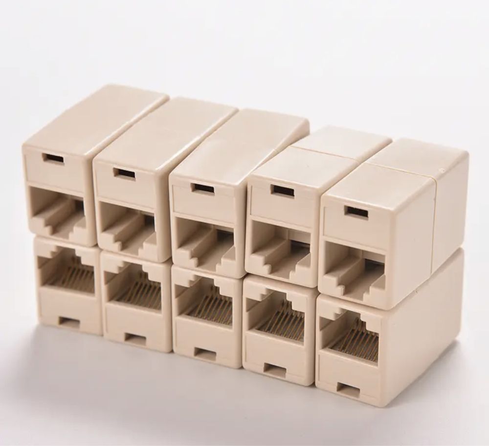 10шт  Соеденительная Lan муфта rj45 соеденители для  lan кабелей rj45