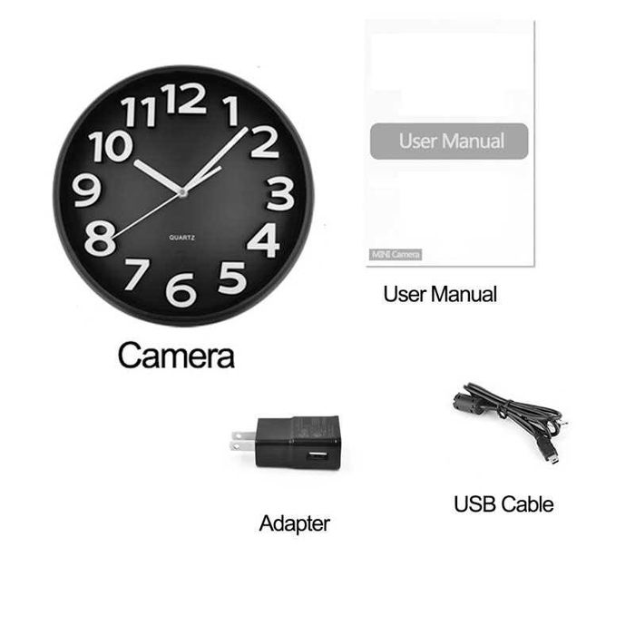 Стенен часовник със супер скрита камера WiFi/IP наживо / BK032 /