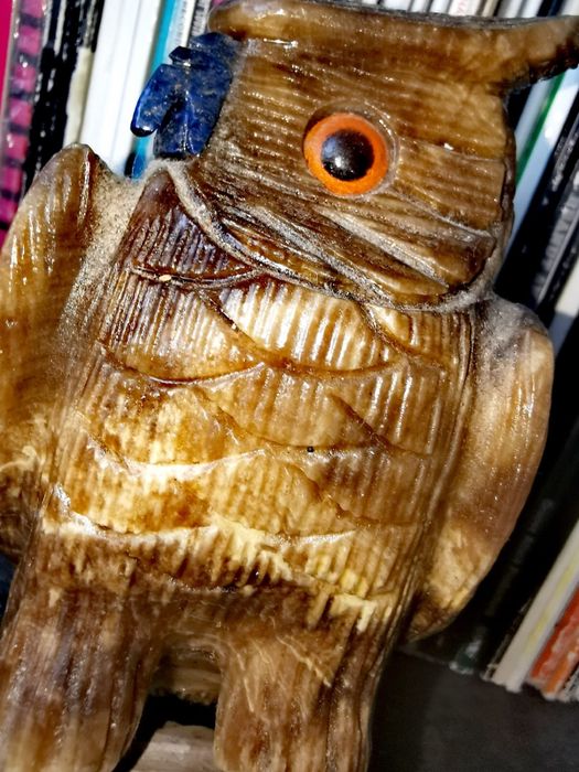 Антикварна декоративна рибка фигура на стойка рециклирани материали