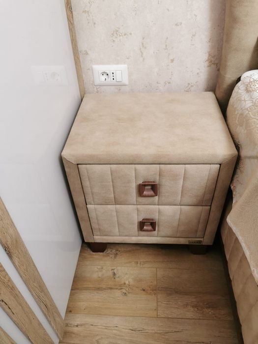 Pat tapițat +saltea+ noptiere