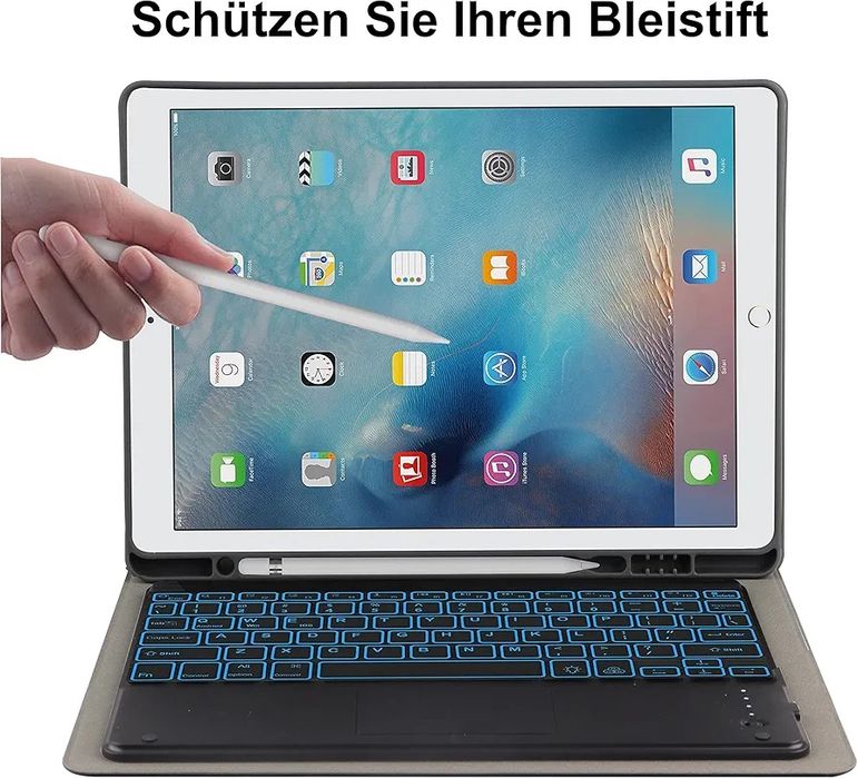 Калъф с Bluetooth Клавиатура и Тъчпад за iPad Pro 12.9 2015/ 2017, RGB