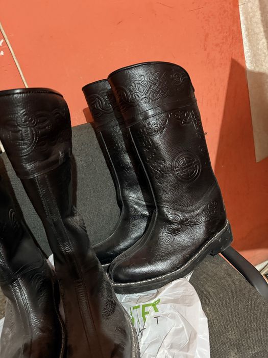 Монголский Унты натуралная кожа и мех волк каскыр