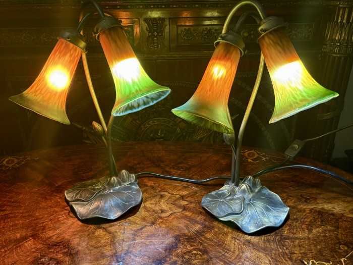 Rafinate lampi stil Art Nouveau-abajururi forma de lalea--Anglia