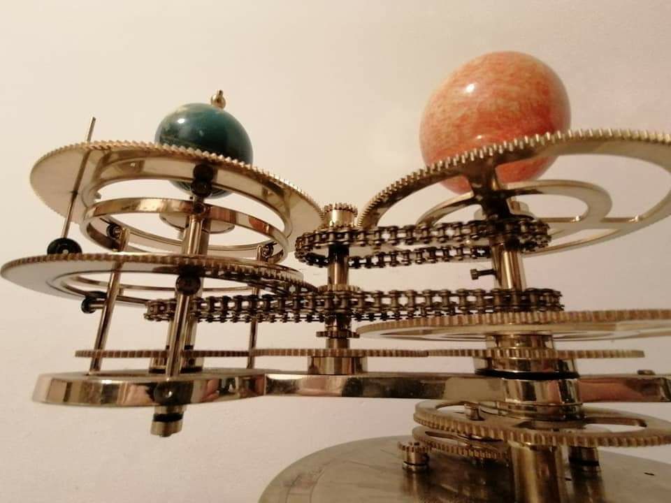 Sistemul solar/ planetar, bronz, mecanic, planetarium orrery