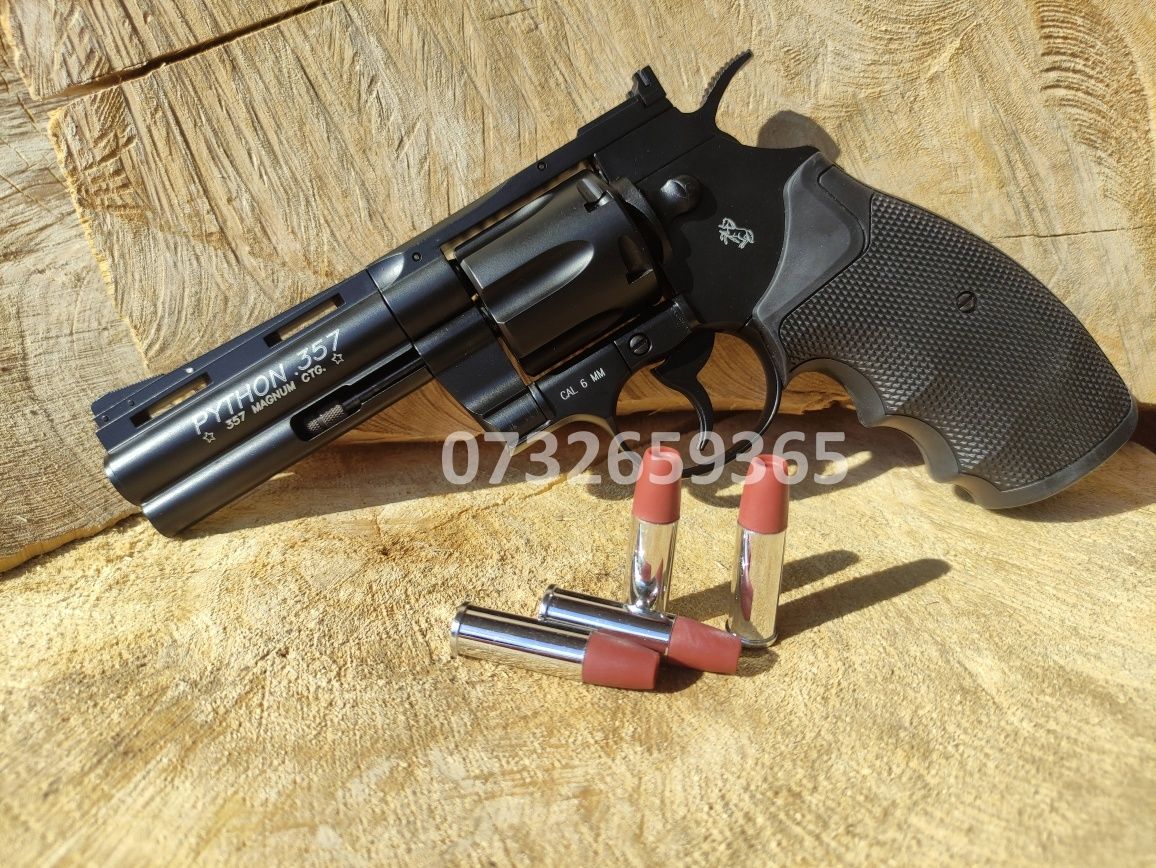 Revolver 4" airsoft cu gloante, FULL METAL pe CO2 puternic