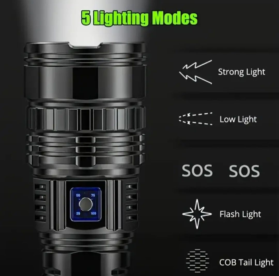Мощен LED фенер usb