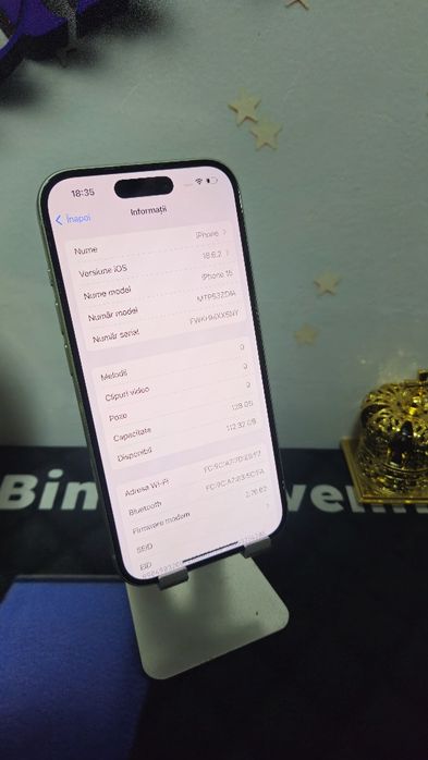 iPhone 15 128GB 5G Baterie Originală:87%.Preṭ fix!