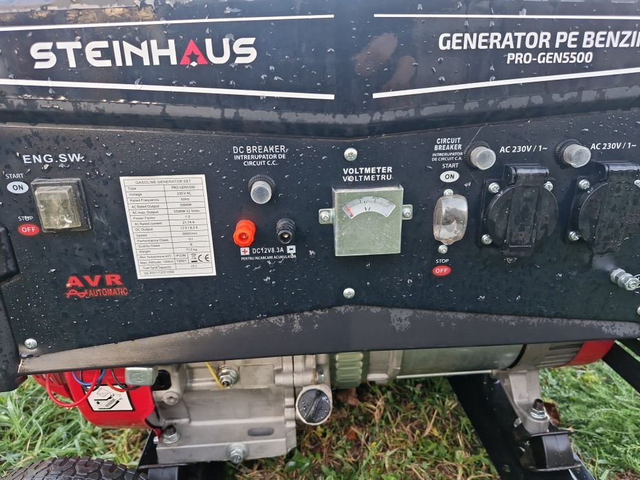Generator Steinhaus  – 5.5 kW, aproape nou, doar 15 ore de funcționare