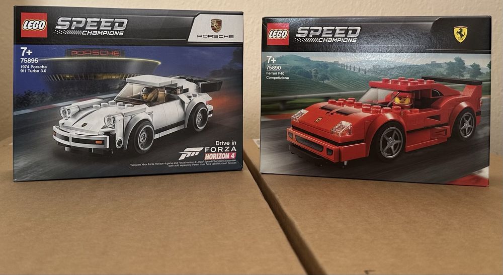 Lego Speed Champions Ferrari F40 75890; Ferrari 488 GT3 75886