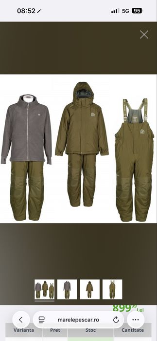 Costum Trakker Cr3 3-piece Winter Fishing Suit, Marime 3xl