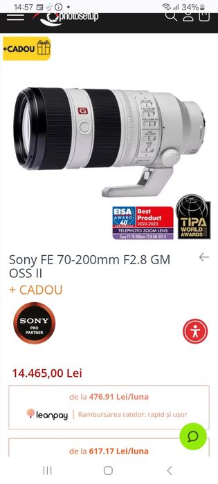 Sony FE 70-200mm F2.8 GM OSS II (In stare perfecta)