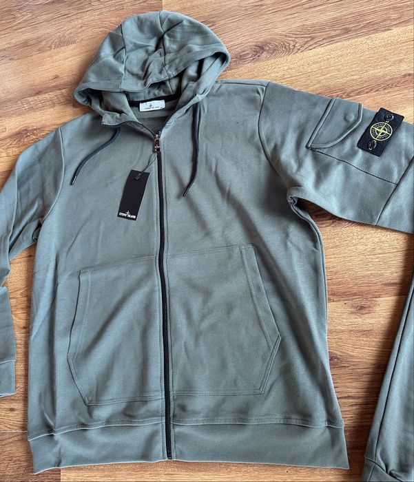 Мъжки,памучен,масленозелен екип Stone Island ГОЛЕМИ РАЗМЕРИ