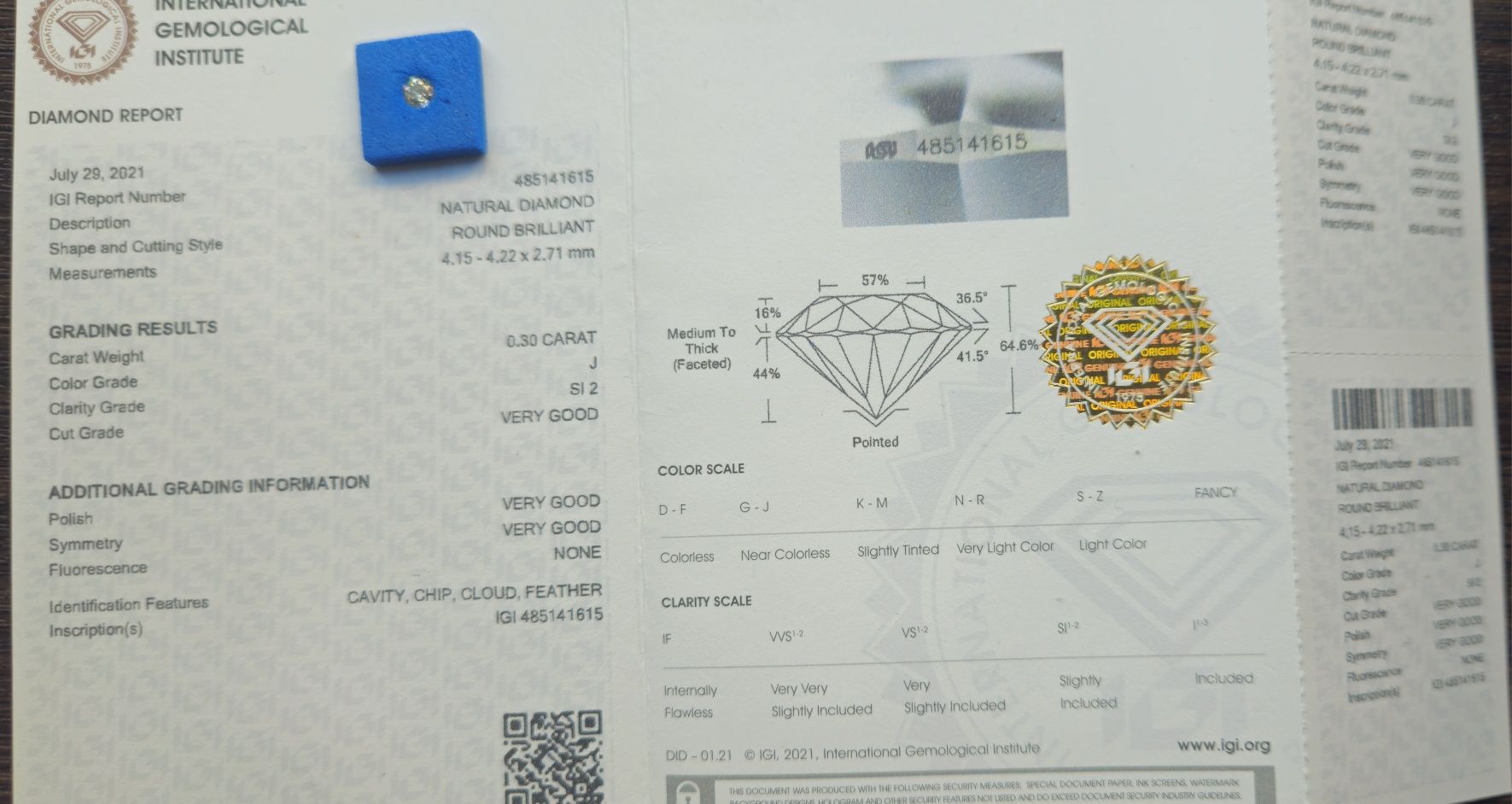 Diamante naturale cu certificat IGI GIA pentru cercei inel pandant aur
