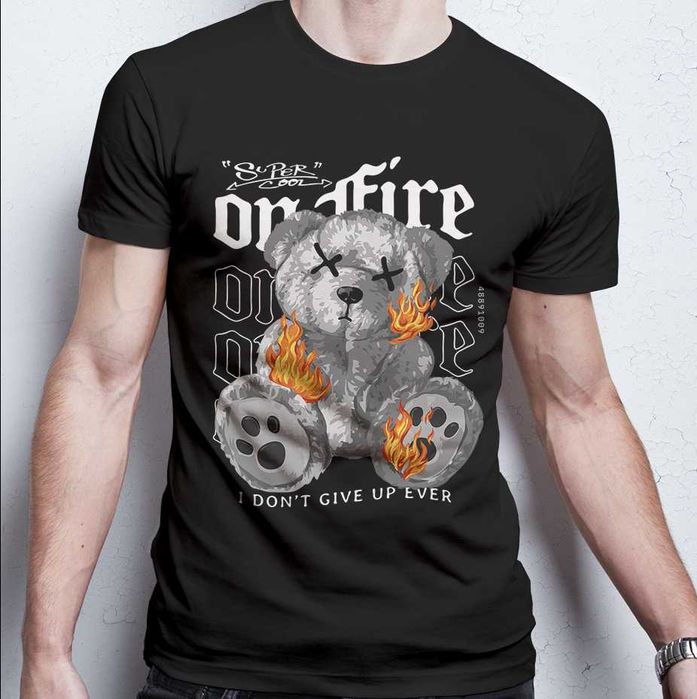 Мъжка тениска от 100% памук с Мече