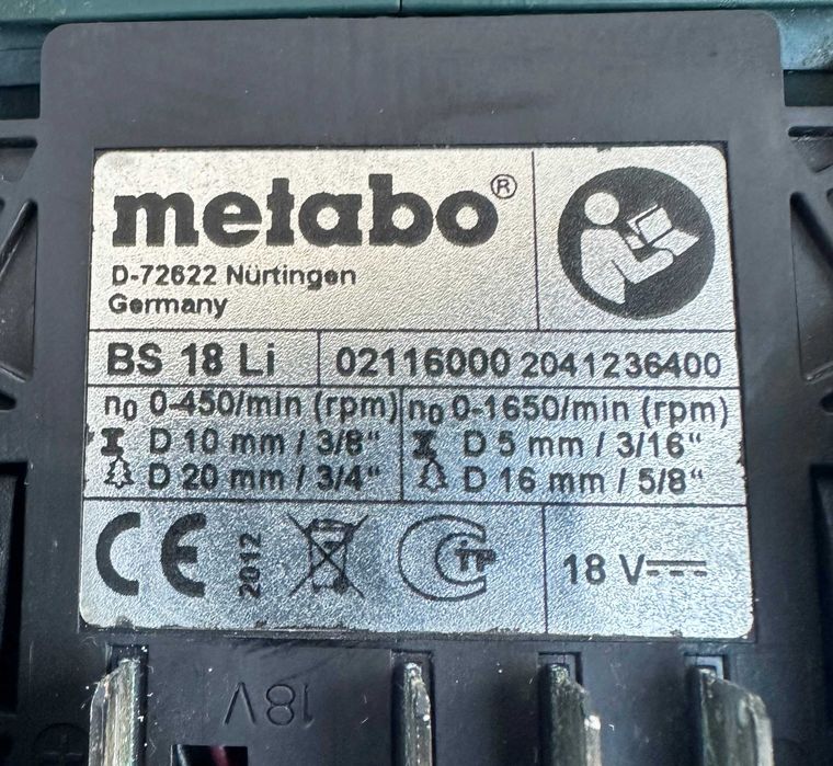 Metabo BS 18 Li - Акумулаторен винтоверт 18V боди