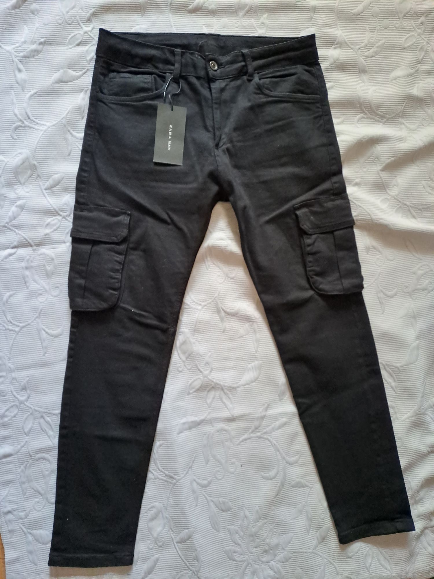 Pantaloni Zara Avangard,denim cargo,skinny,model Rick OwensM 40
