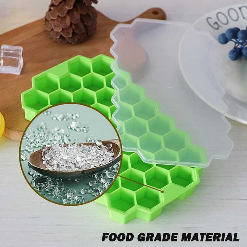 Forma cuburi de gheata Fagure Hexagon din silicon, Verde