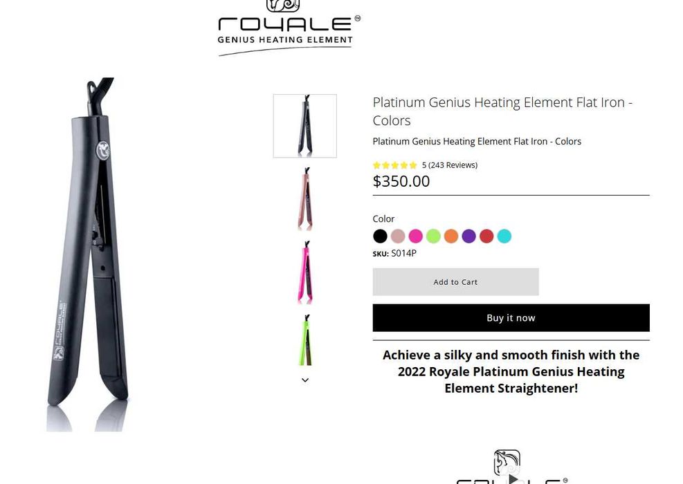 Placa de par America, Platinum Genius Heating Element Flat Iron-Colors