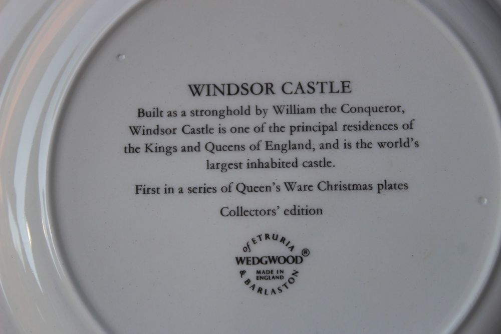 Farfurie portelan, decoratiune, WEDGWOOD, Craciun 1980 Windsor Castle