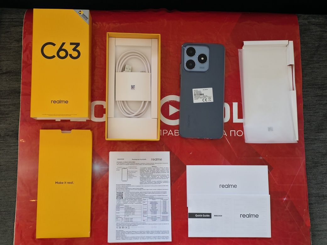 ЧИСТО НОВ 256GB Realme C63 Гаранция Технополис 2027г. Blue / Син