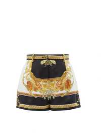 Дамски къси гащи Versace Baroque-print silk-twill shorts