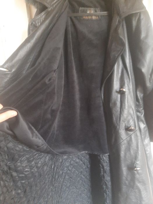 Кожаный плащ натуральный, меховые.