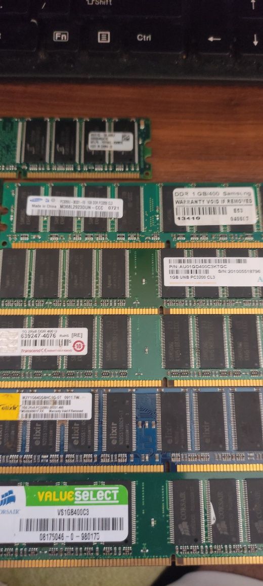 Memorii Ram PC Desktop 1Gb ddr400 ddr1 PC-3200u - Funcționale