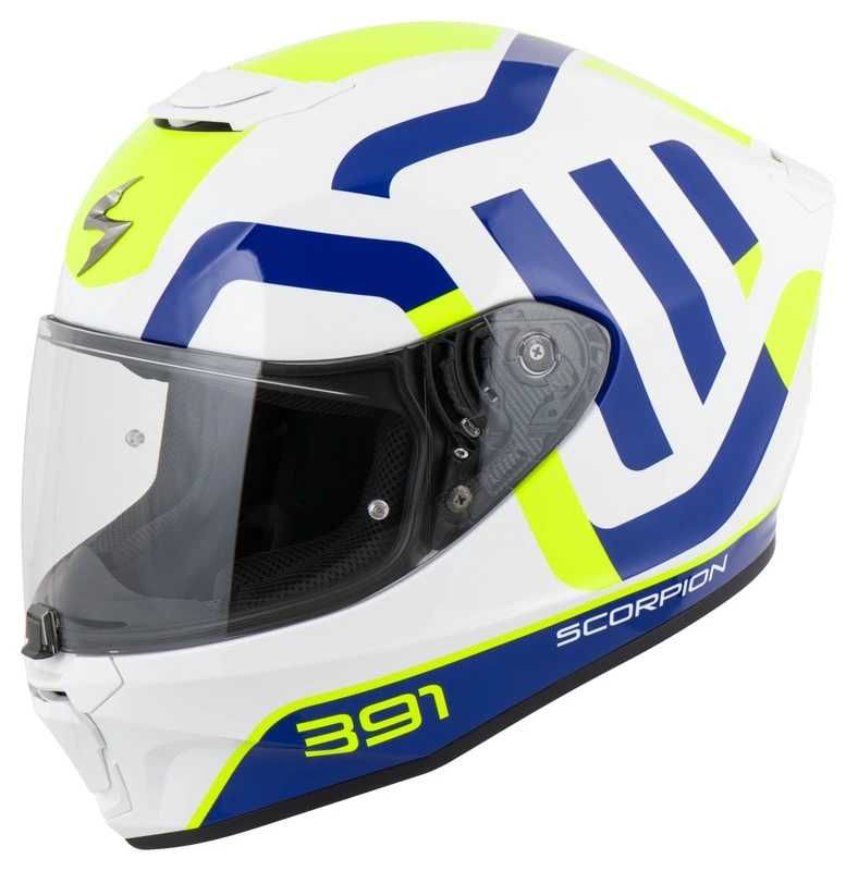 Намаление Мото Каска SCORPION EXO-391 AROK  White-Blue-Neon