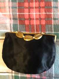 Винтидж дамска сатенена чантичка с перли