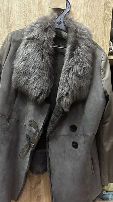Зимняя комбинированная дубленка