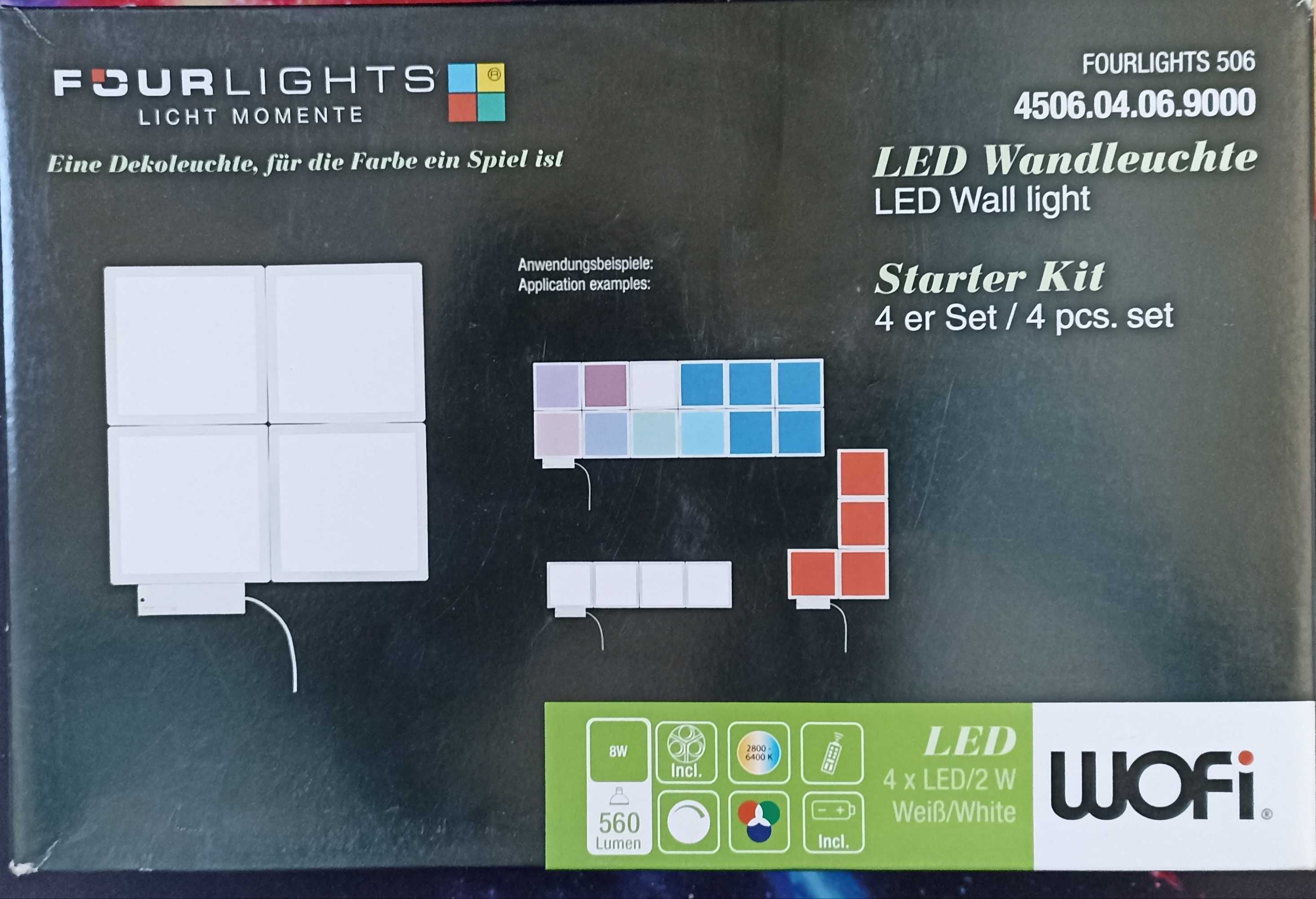 Panouri luminoase modulare LED RGBW kit de 4 buc Wofi NOI