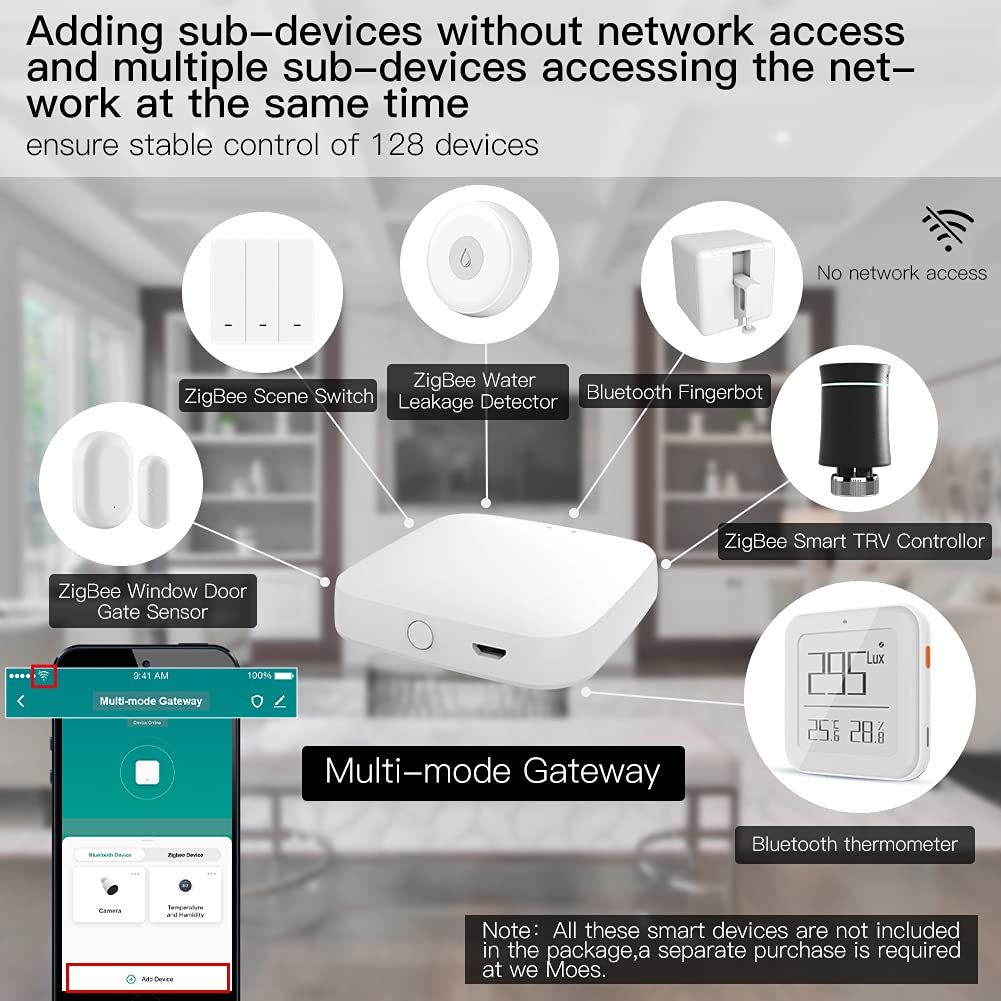 Gateway Hub MOES, Tuya, ZigBee, BLE, compatibil mesh, Negociabil