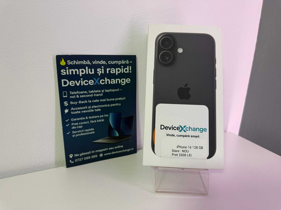 iPhone 16 black 128gb Sigilat * Garantie *Buy Back * deviceXchange