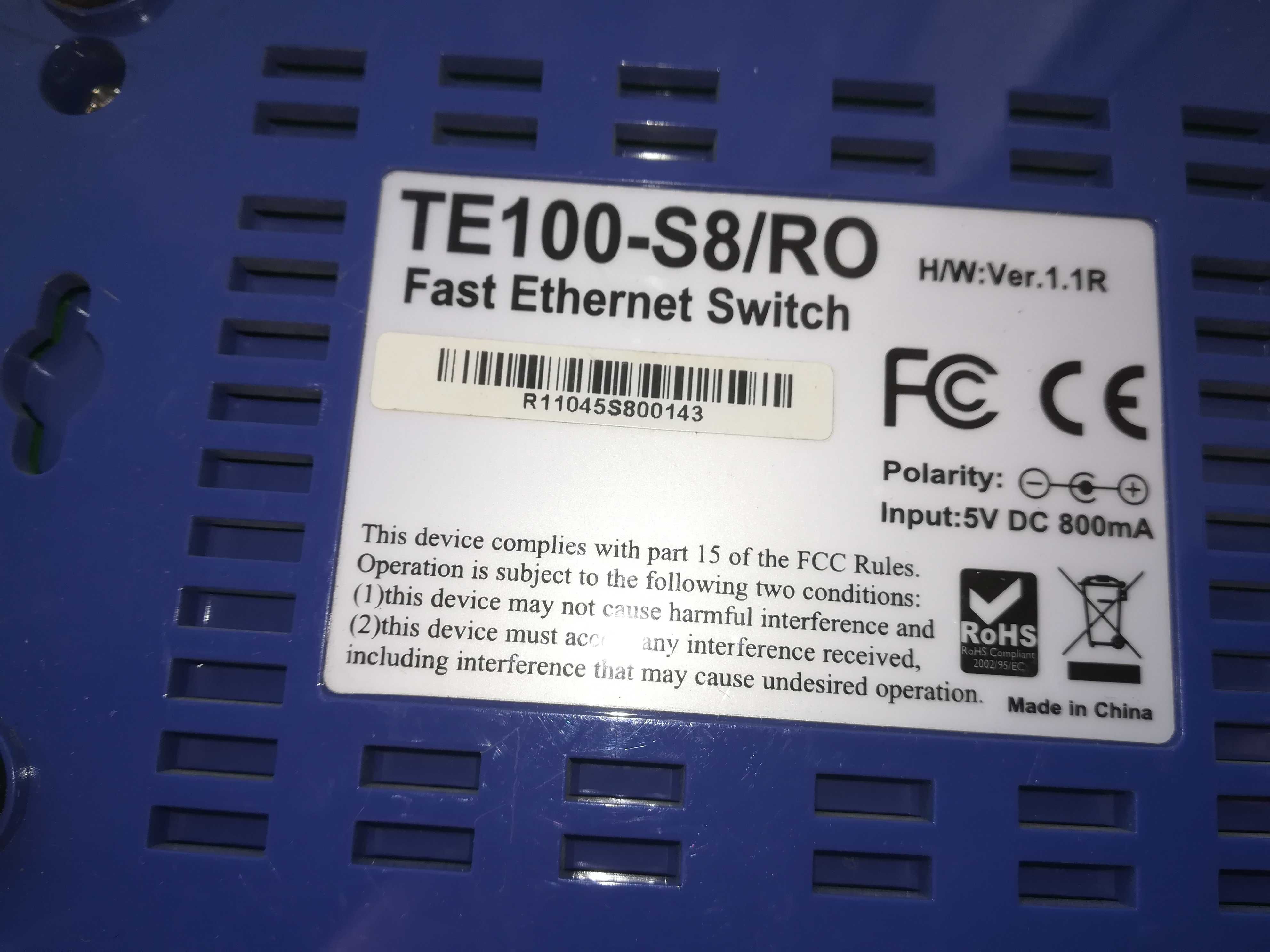 Switch Fast Ethernet  model TE 100-S8