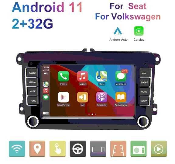 Dvd auto VW 2G +32 GB interna, wi fi, Android