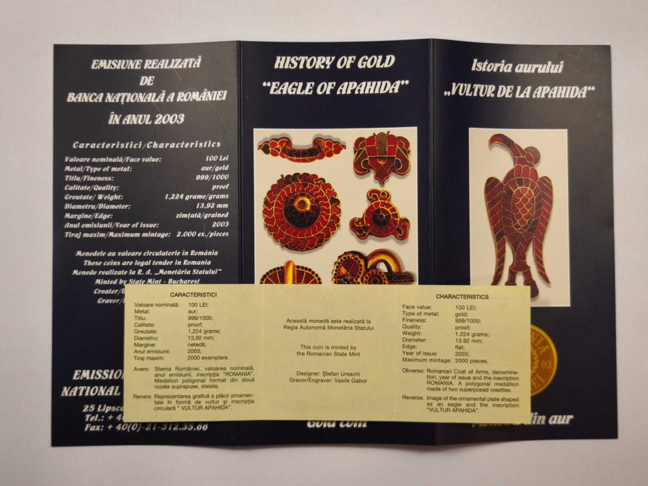 Moneda aur BNR - Istoria aurului - Vulturul de la Apahida