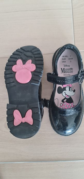 Кожени обувки Clarks Кларкс и Disney Мини маус 33-34 + ПОДАРЪЦИ