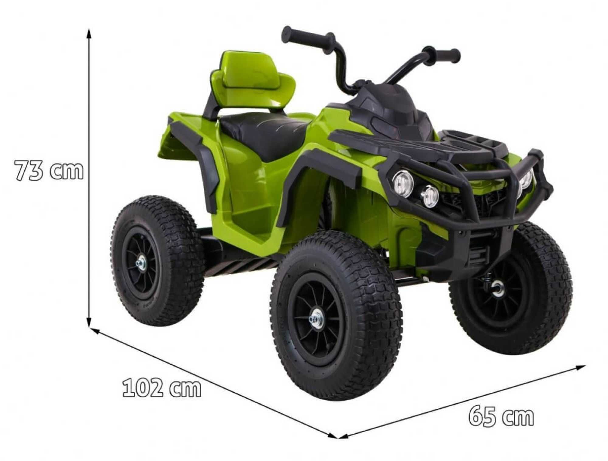 ATV electric copii 3-6 ani AIR 0906 90W, Roti Gonflabile, 7km/h #Verde