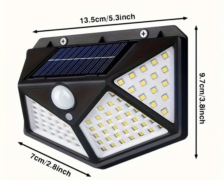 OFERTĂ!Lampă cu panou solar 100 LED-URI/aprindere la senzor de mișcare