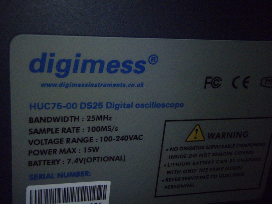 Osciloscop digital color 2 canale 25Mhz 100 MS/s Digimess DS25