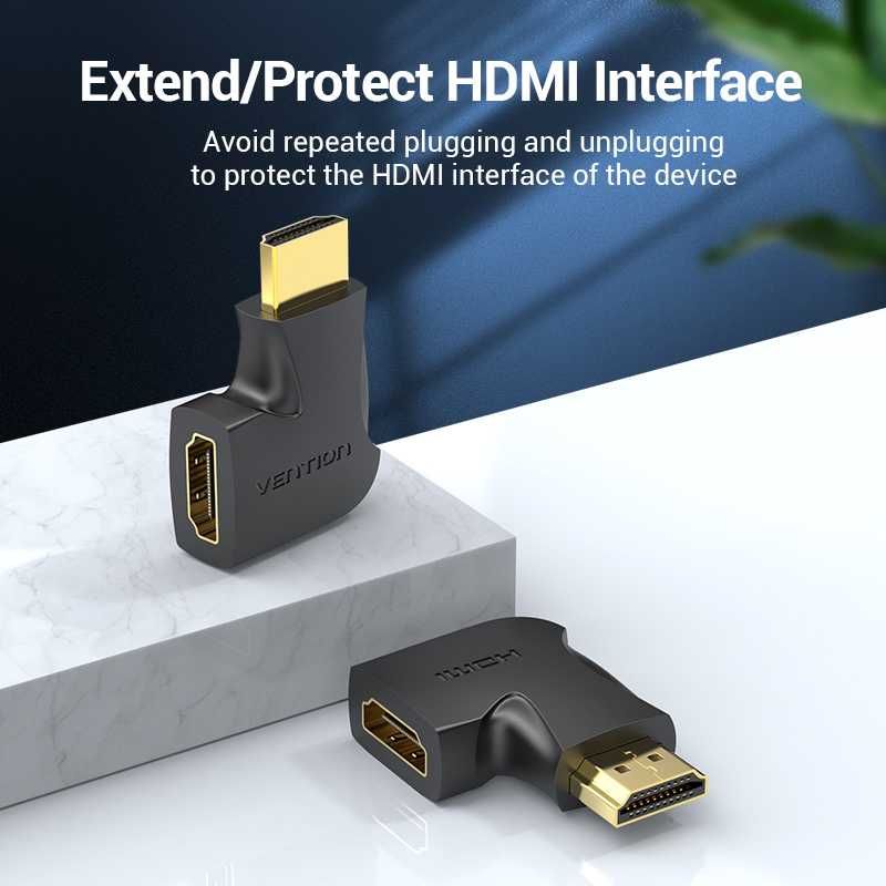 Адаптер HDMI Vertical Flat 90 градуса M/F – Vention AIPB0