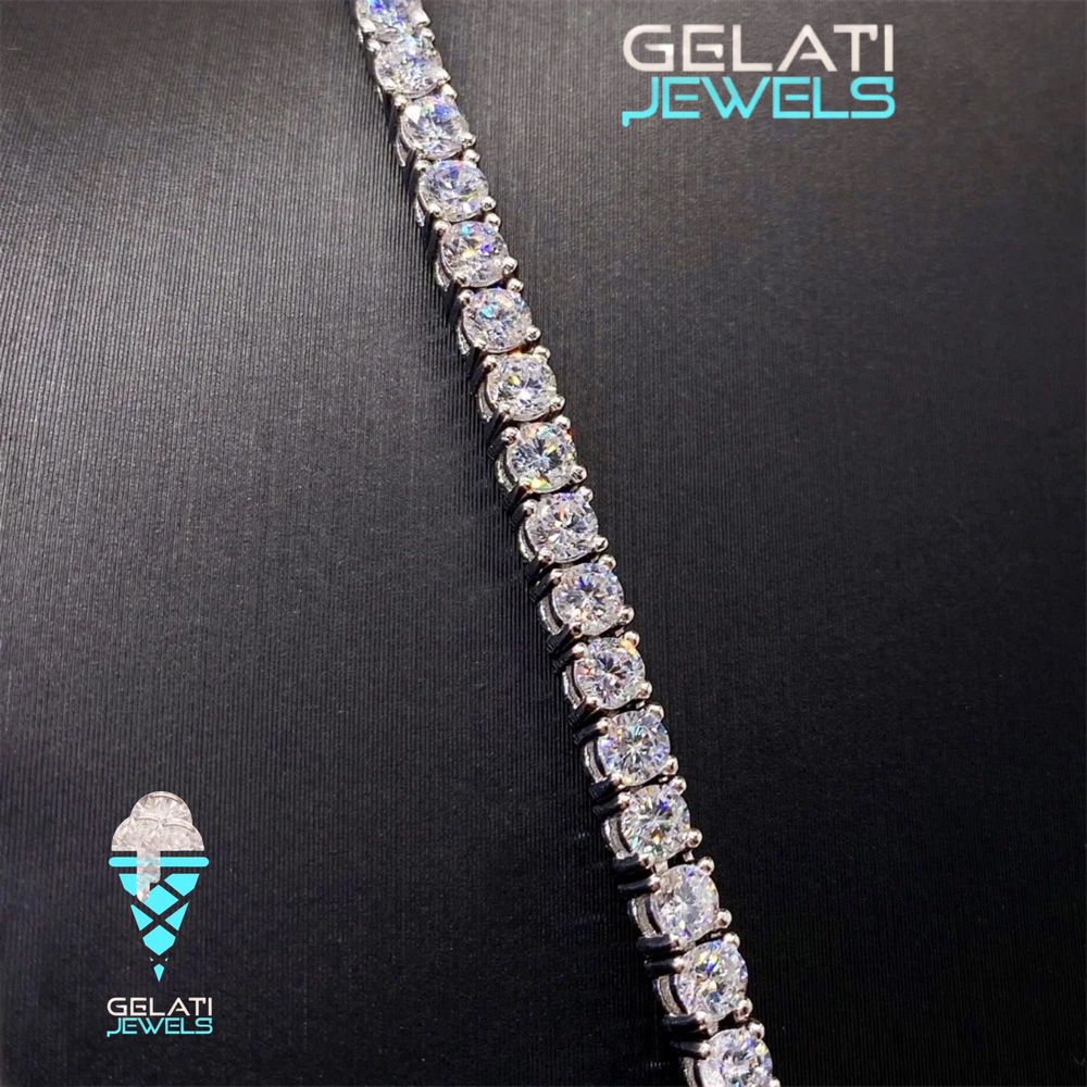 Colier Tennis din argint solid 925 cu diamante VVS1 Moissanite