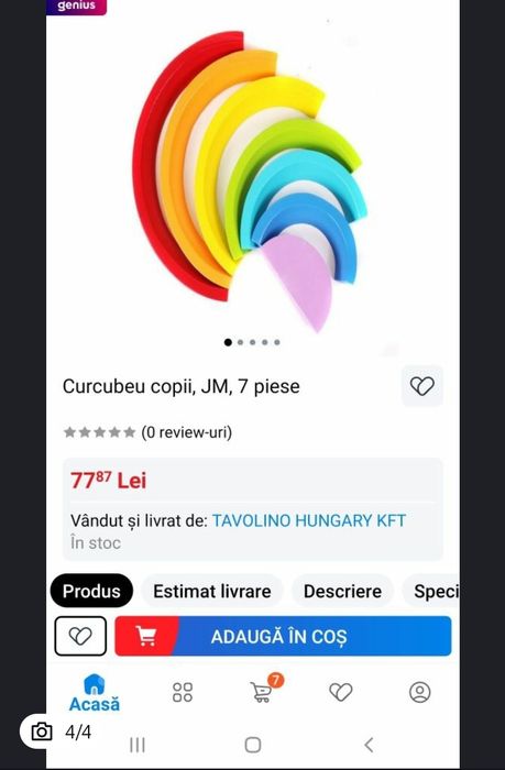 Joc Montesorri curcubeu 7 culori