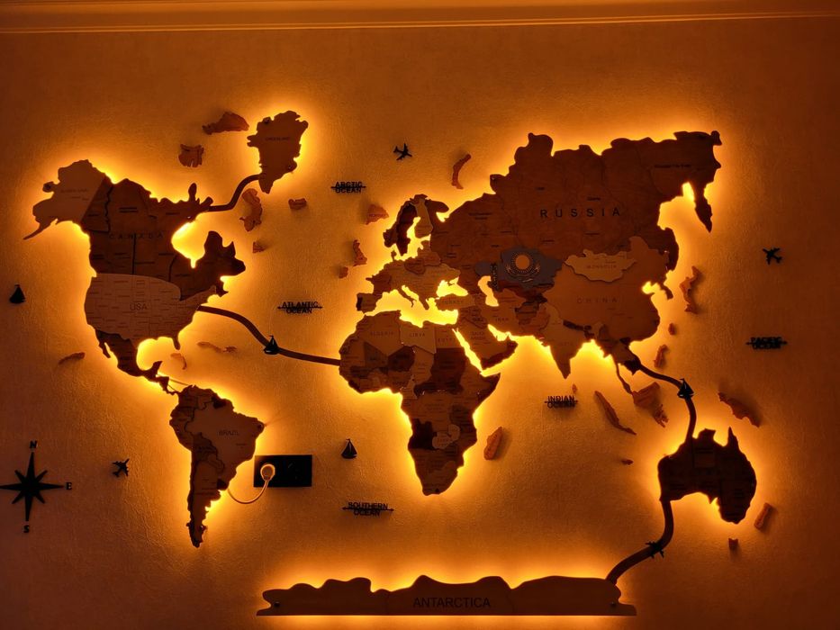 Деревянная карта мира – стиль, уют и дух путешествий!"