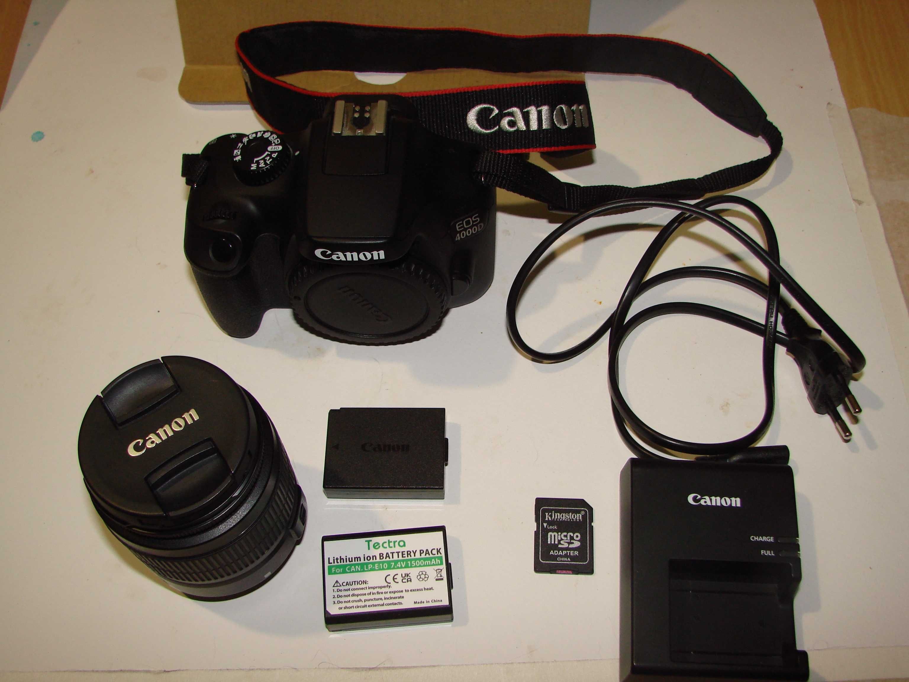 Canon 4000D фотоапарат DSLR + Zoom Lense EF-S 18-55mm 1:3.5-5.6 III