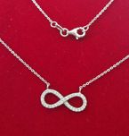 AG188,colier argint 925,nou/marcat, infinit cu zirconiu, ideal cadou