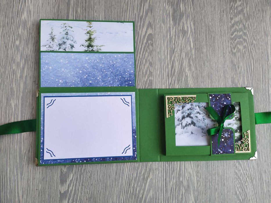 Мини скрапбук албум с коледни мотиви, ръчна изработка /57.5-6