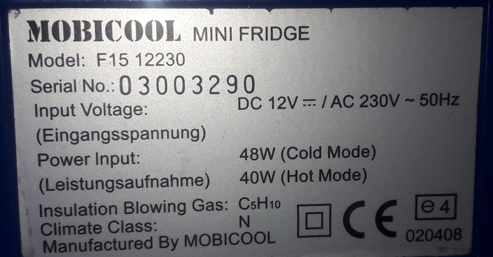 Minifrigider portabil MOBICOOL F15-12230