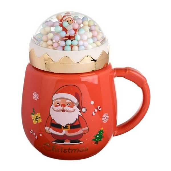 Коледна чаша с капак Mercado Trade, Керамика, Различни модели