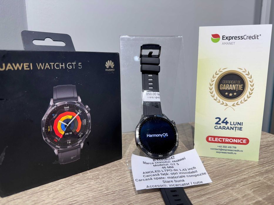 (AG42) Smartwatch Huawei Gt 5 b.11918 Garantie 2 ani